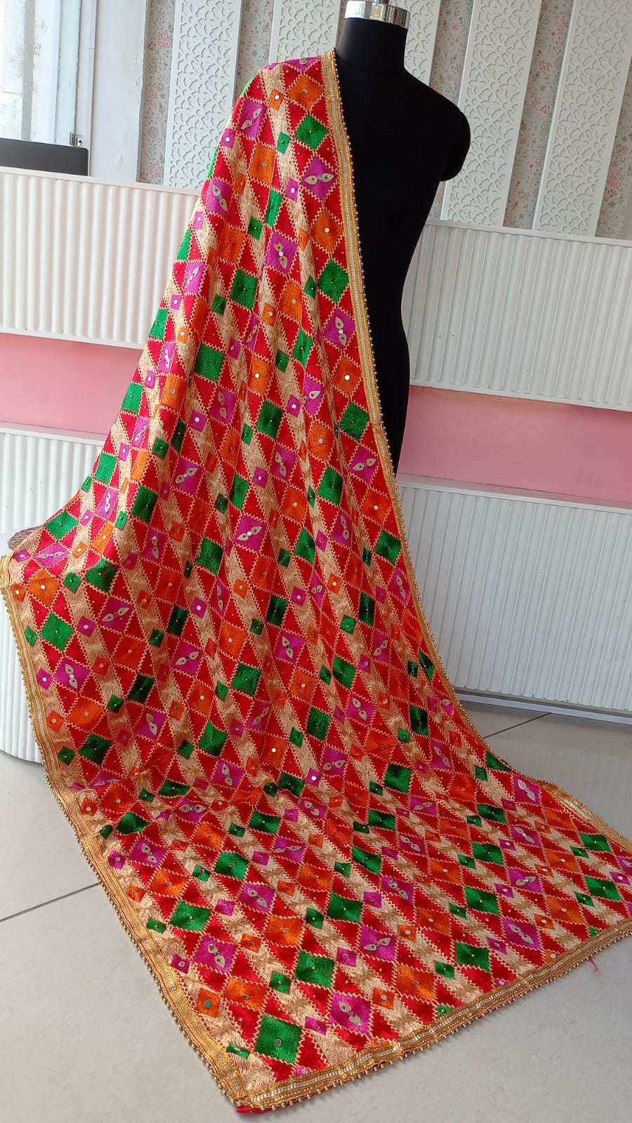 Chiffon Phulkari Embroidered Dupatta Catalog